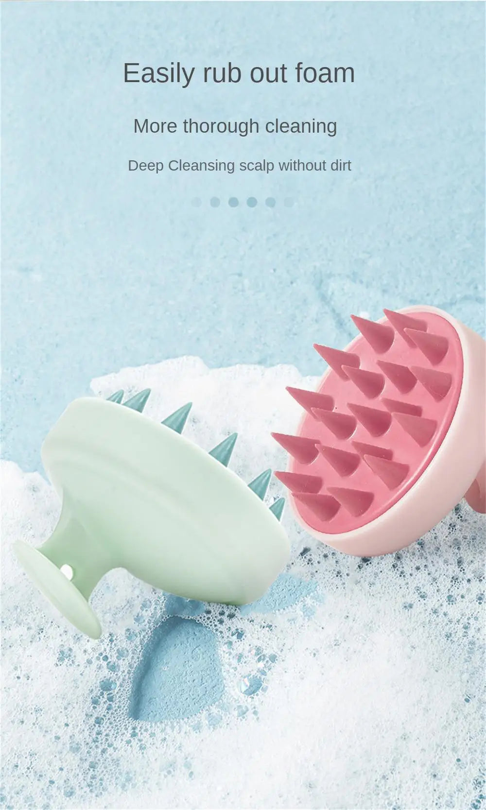 Peigne de massage du cuir chevelu en silicone, shampooing, masseur de cheveux, bain, brosse de massage du cuir chevelu, massage des points d'acupuncture du cuir chevelu, nouveau
