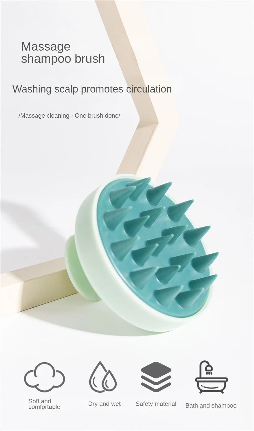 Peigne de massage du cuir chevelu en silicone, shampooing, masseur de cheveux, bain, brosse de massage du cuir chevelu, massage des points d'acupuncture du cuir chevelu, nouveau