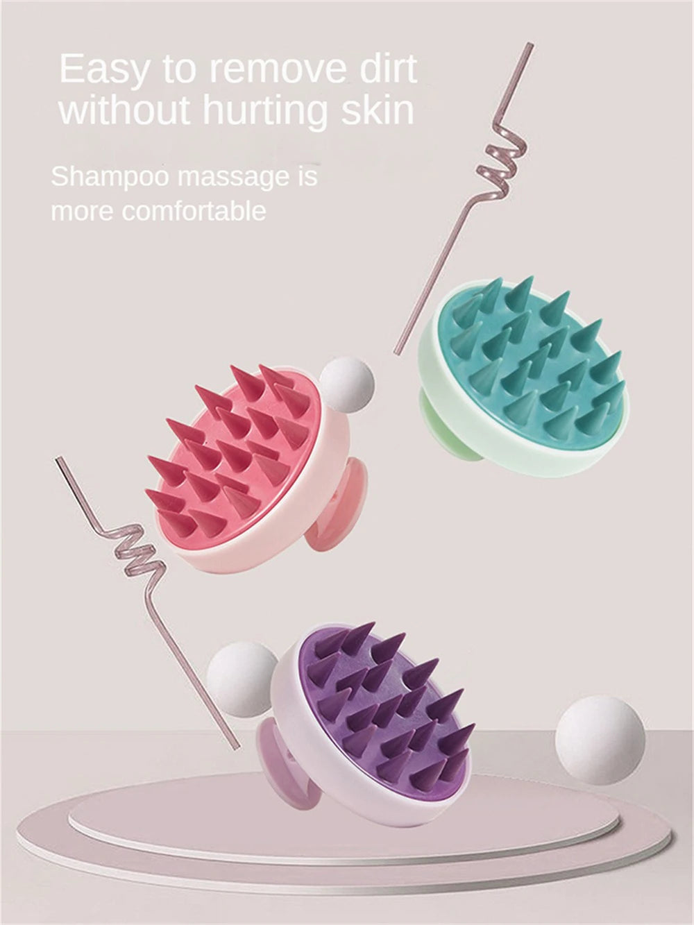 Peigne de massage du cuir chevelu en silicone, shampooing, masseur de cheveux, bain, brosse de massage du cuir chevelu, massage des points d'acupuncture du cuir chevelu, nouveau