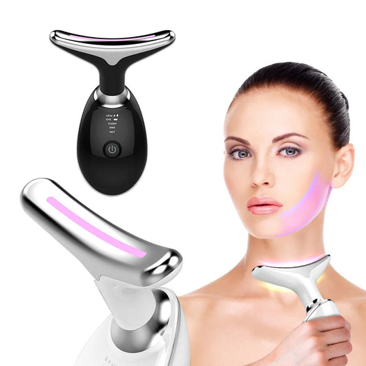 Appareil de Soin Visage 7 en 1 Massage, Raffermissement et LED Thérapie Soin Anti-Âge & Éclat